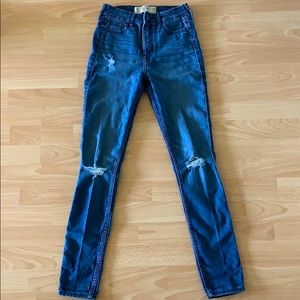 Hollister Dark Wash Distressed Skinny Jeans